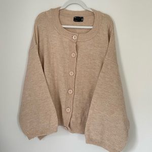 Oversized Oatmeal button sweater. Asos curve, size 22